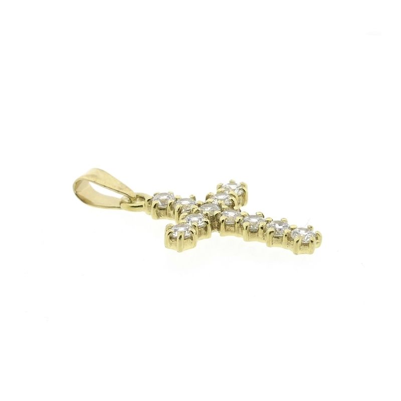 Image 3 of Gold cross pendant with zirconia