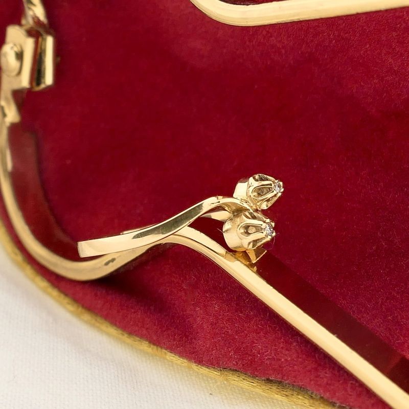 Image 6 of Golden toi et moi ring with diamond; 0,01 ct.