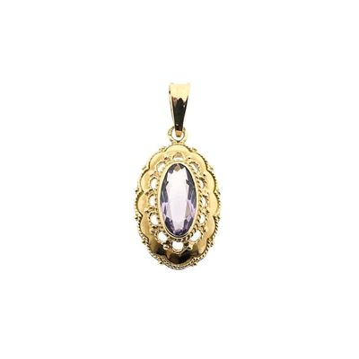 Image 1 of Vintage gold pendant with amethyst