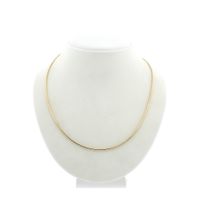 Gold round omega link necklace | 46 cm