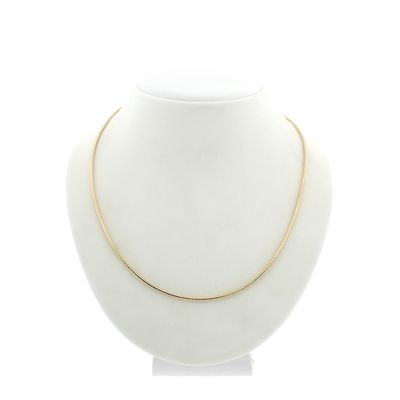 Gold round omega link necklace | 46 cm Image 1 of Gold round omega link necklace | 46 cm
