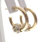 Image 3 of Gold earrings with zirconia; Ø 20.0 mm