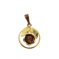 Two-tone gold pendant | Floral design