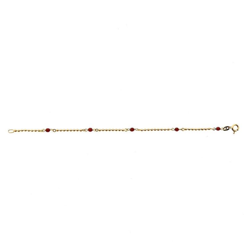 Image 8 of 18 ct. Gold bracelet with red coral | 16.5 cm