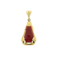 Vintage gold pendant with carnelian