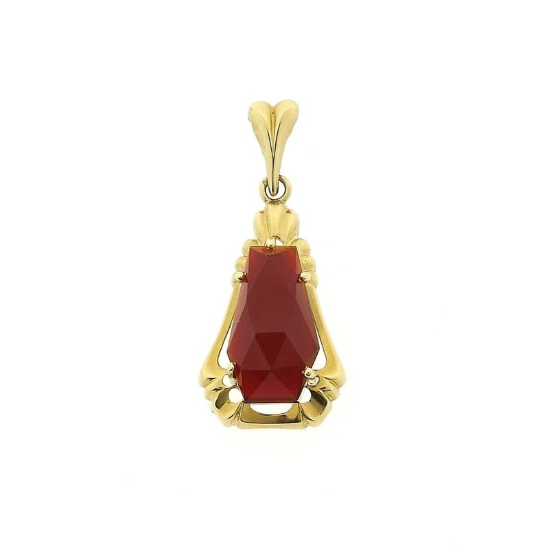 Image 1 of Vintage gold pendant with carnelian