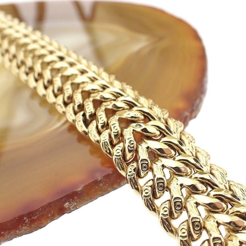 Image 10 of Gold French gourmet link bracelet