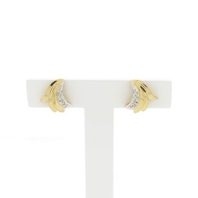 Image 1 of Gold fantasy stud earrings with diamond | 0.03 ct.