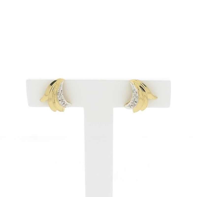 Image 1 of Gold fantasy stud earrings with diamond | 0.03 ct.