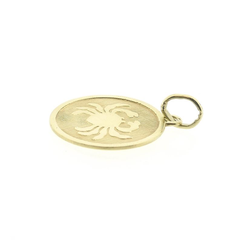 Image 10 of Gold zodiac sign pendant; Cancer