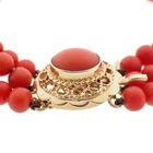 Image 4 of Red coral beads bracelet with gold clasp; Antique | Ø 60mm