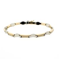 Two-tone gold fantasy link bracelet