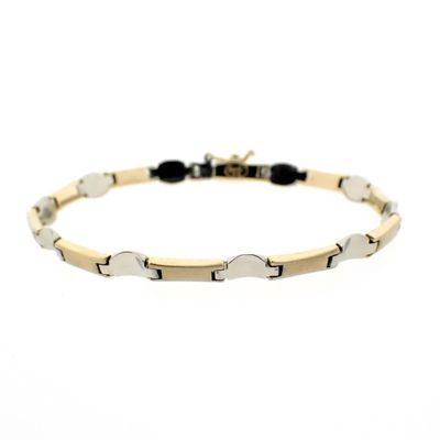 Image 1 of Two-tone gold fantasy link bracelet