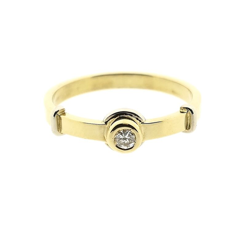 Image 3 of Gold solitaire ring with diamond 0.06 ct.
