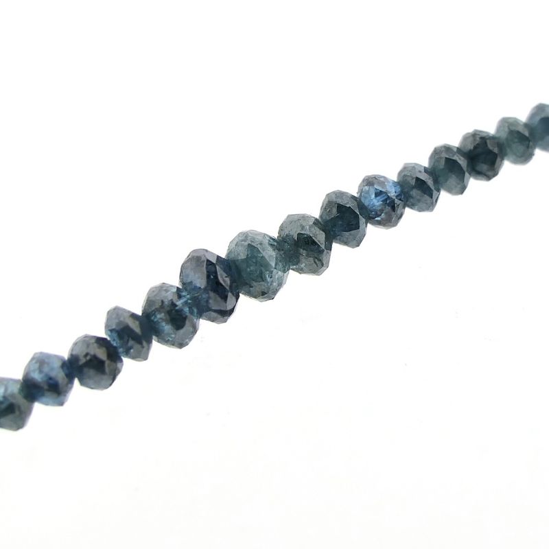 Image 5 of Blue moissanite bead necklace with gold clasp
