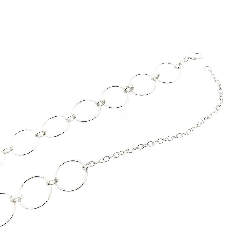 Image 8 of Silver link chain with rings | 42 cm