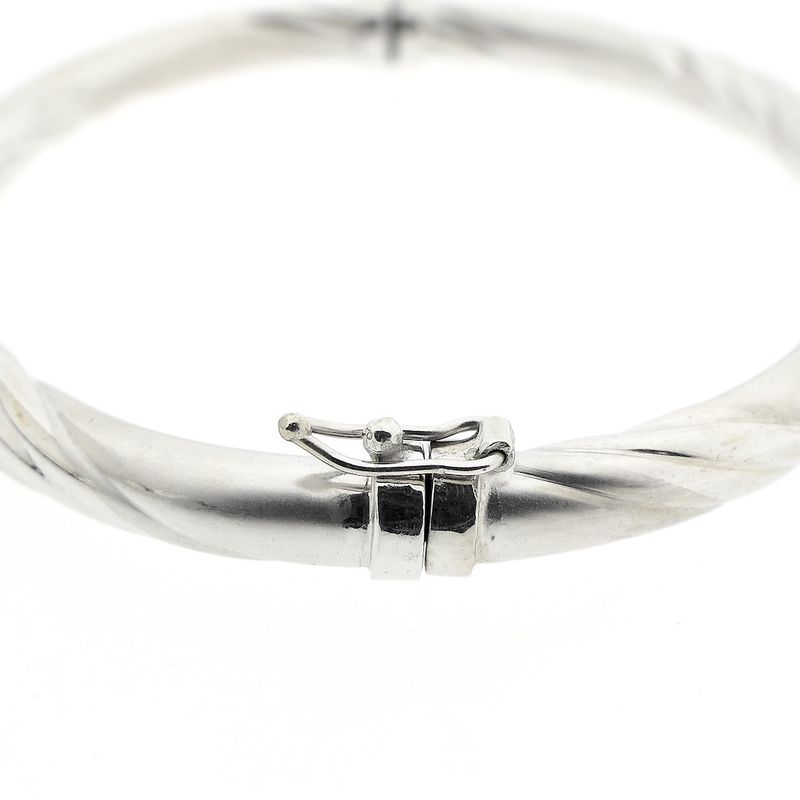 Image 3 of 18K white gold twisted bangle bracelet | Ø 60 mm