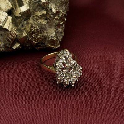 Image 2 of Gold cocktail ring with zirconia