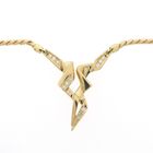 Image 8 of Gold Cardano link chain with fixed pendant and diamonds; 0.11 ct.