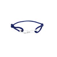 Forever Knots® Handmade Blue Satin Bracelet with Silver Link