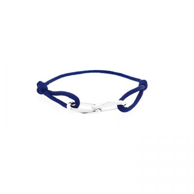 Image 1 of Forever Knots® Handmade Blue Satin Bracelet with Silver Link