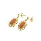 Image 5 of Gold earrings with red coral | Antique