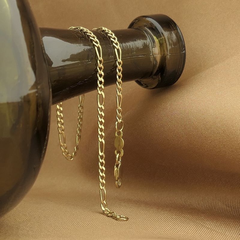 Image 9 of Gold Figaro link bracelet