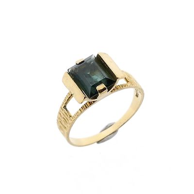 Image 1 of 8 Karat Gold Ring with Green Tourmaline