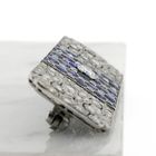 Image 8 of Platinum brooch with sapphire and diamond approx. 1.70 ct.
