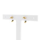 Image 4 of Gold earrings with sapphire and diamonds; 0.01 ct.