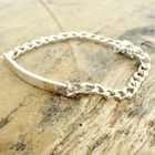 Image 2 of Silver gourmet link bracelet with two-tone plate | 21 cm