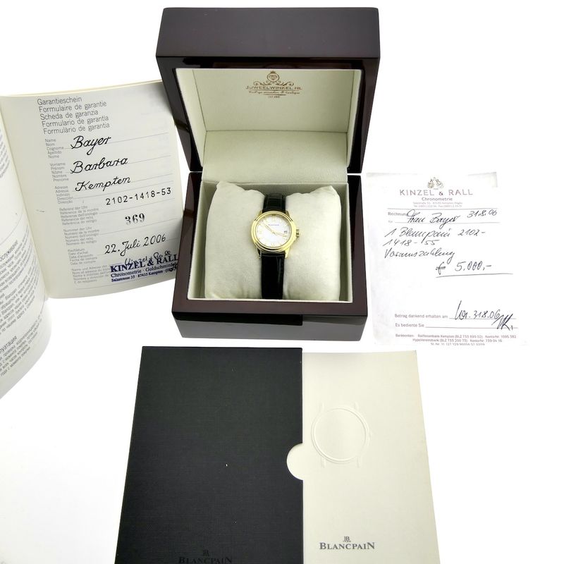 Image 17 of Blancpain Leman Ladies; 18k gold ladies watch
