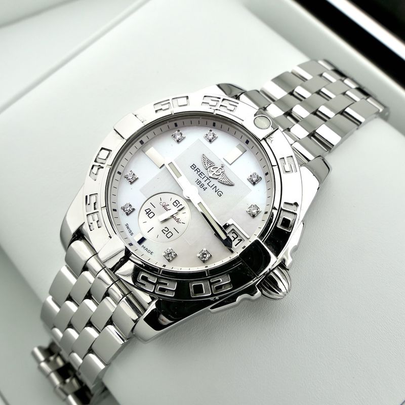 Image 15 of Breitling Galactic 36 A37330; Automatic watch with diamonds and mother-of-pearl dial