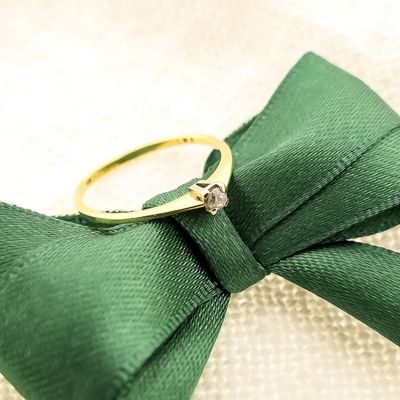 Gold solitaire ring with zirconia Image 2 of Gold solitaire ring with zirconia