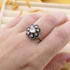 Image 7 of Gold Victorian ring with rose-cut diamonds; Approx. 0.34 ct.