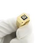 Image 11 of Gold men's signet ring with onyx and zirconia