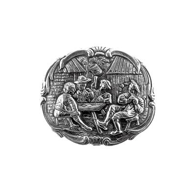 Image 1 of Antique silver brooch with scene