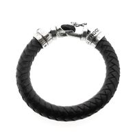 Silver leather Buddha to Buddha bracelet | 20 cm