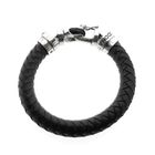 Image 1 of Silver leather Buddha to Buddha bracelet | 20 cm