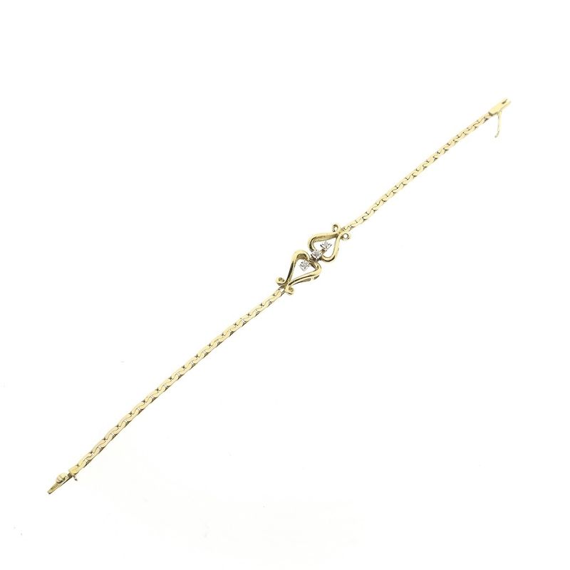 Image 7 of Gold fantasy link bracelet with diamond; 0.03 ct. | 17.5 cm