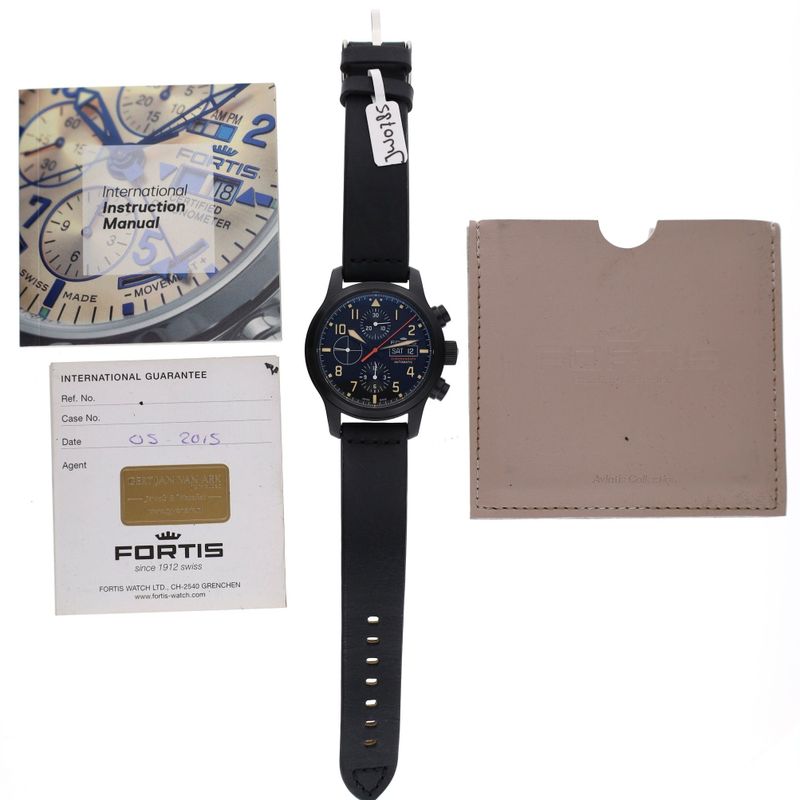 Image 13 of Fortis B-42 'Black Edition' Chronograph 656.18.141; Automatic Men's Watch