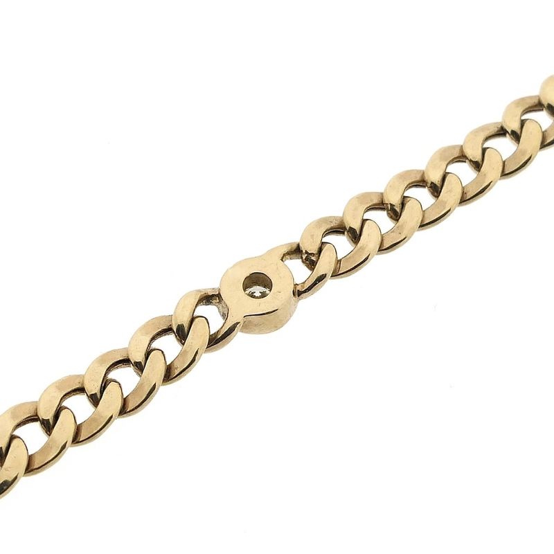 Image 7 of Gold flat gourmet link bracelet with diamonds; 0.25 ct.