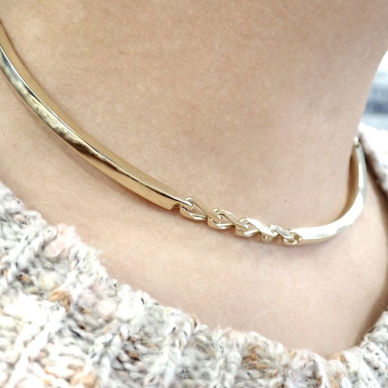 Image 6 of Exclusive gold bar necklace; Choker