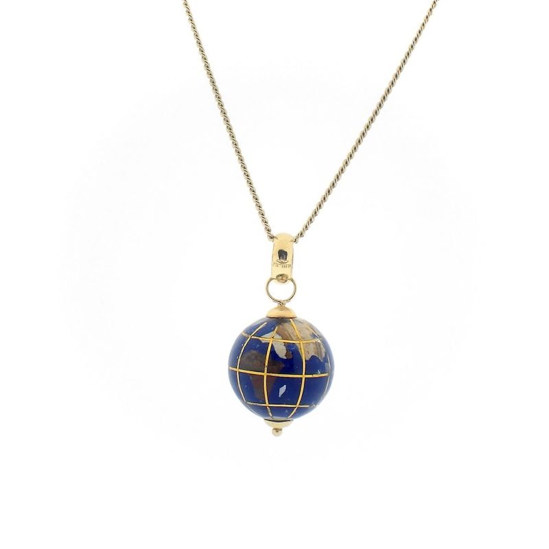 Image 5 of 18 carat gold globe pendant with enamel