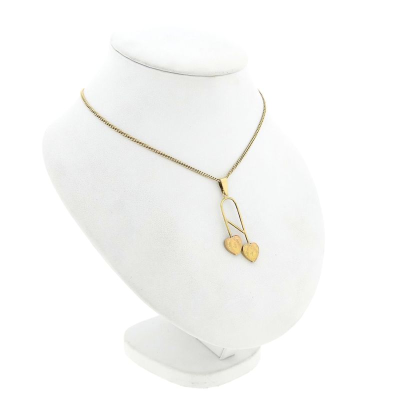 Image 5 of 14 Karat Gold Pendant with Two Hearts