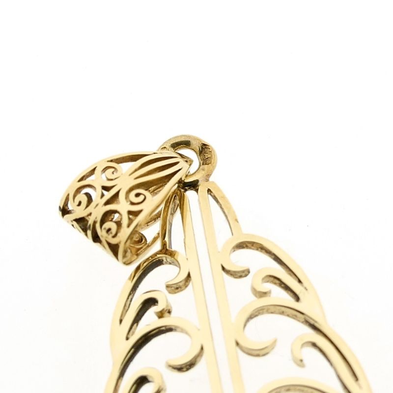 Image 9 of Gold pendant with light blue tourmaline.