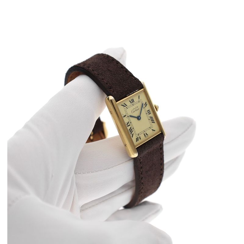 Image 6 of Cartier Tank Vermeil 'Large' 590005; Vintage Unisex Watch with Papers