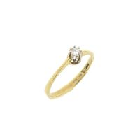 Gold solitaire ring with diamond; 0.10 ct.