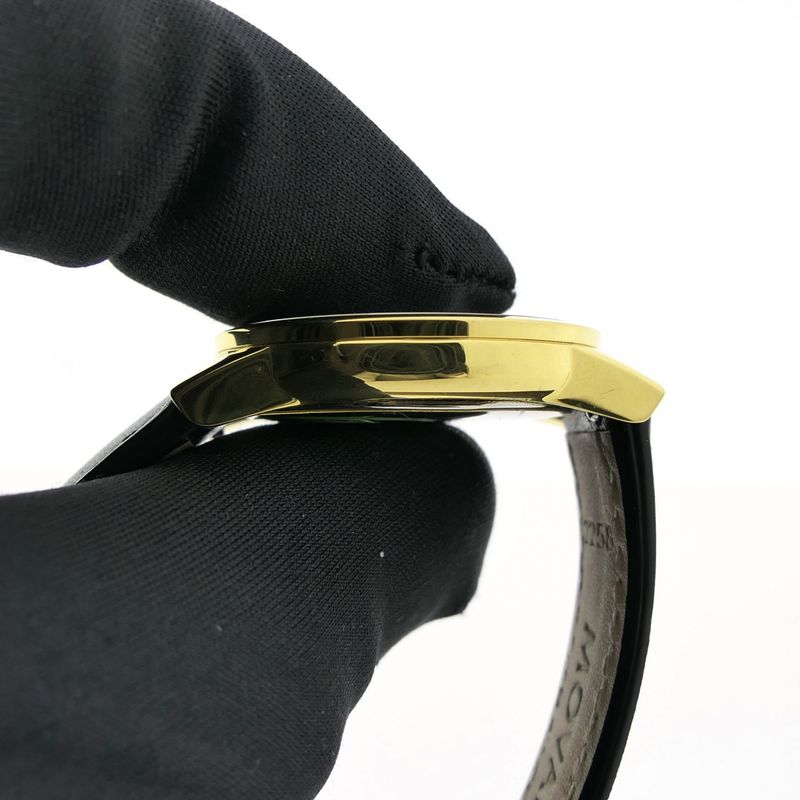 Image 6 of Movado Museum Classic; Gold-plated women's watch with black 'Mother of Pearl' dial; 0607564