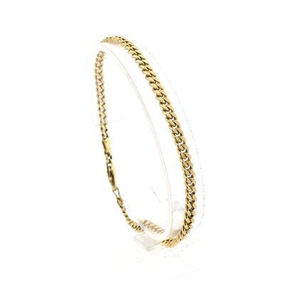 Image 1 of Flat Gourmet Link Bracelet in Yellow Gold
